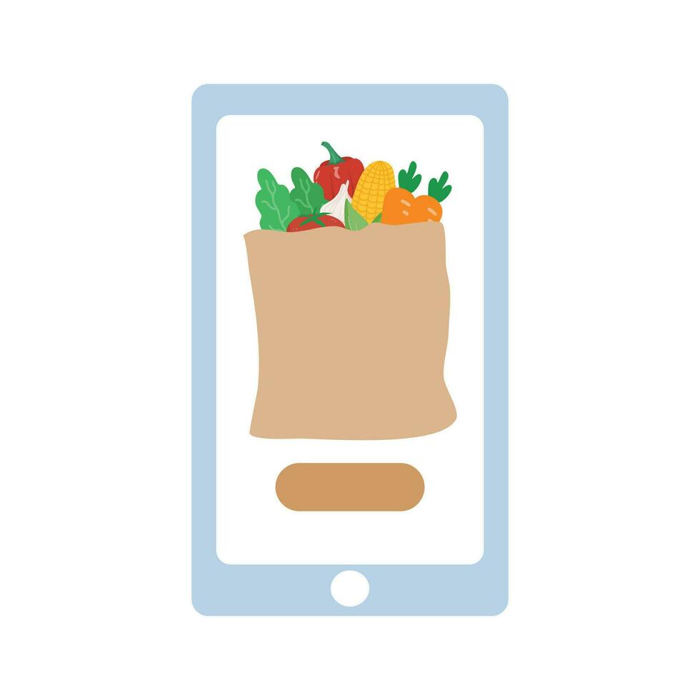 online grocery shopping illustration vector