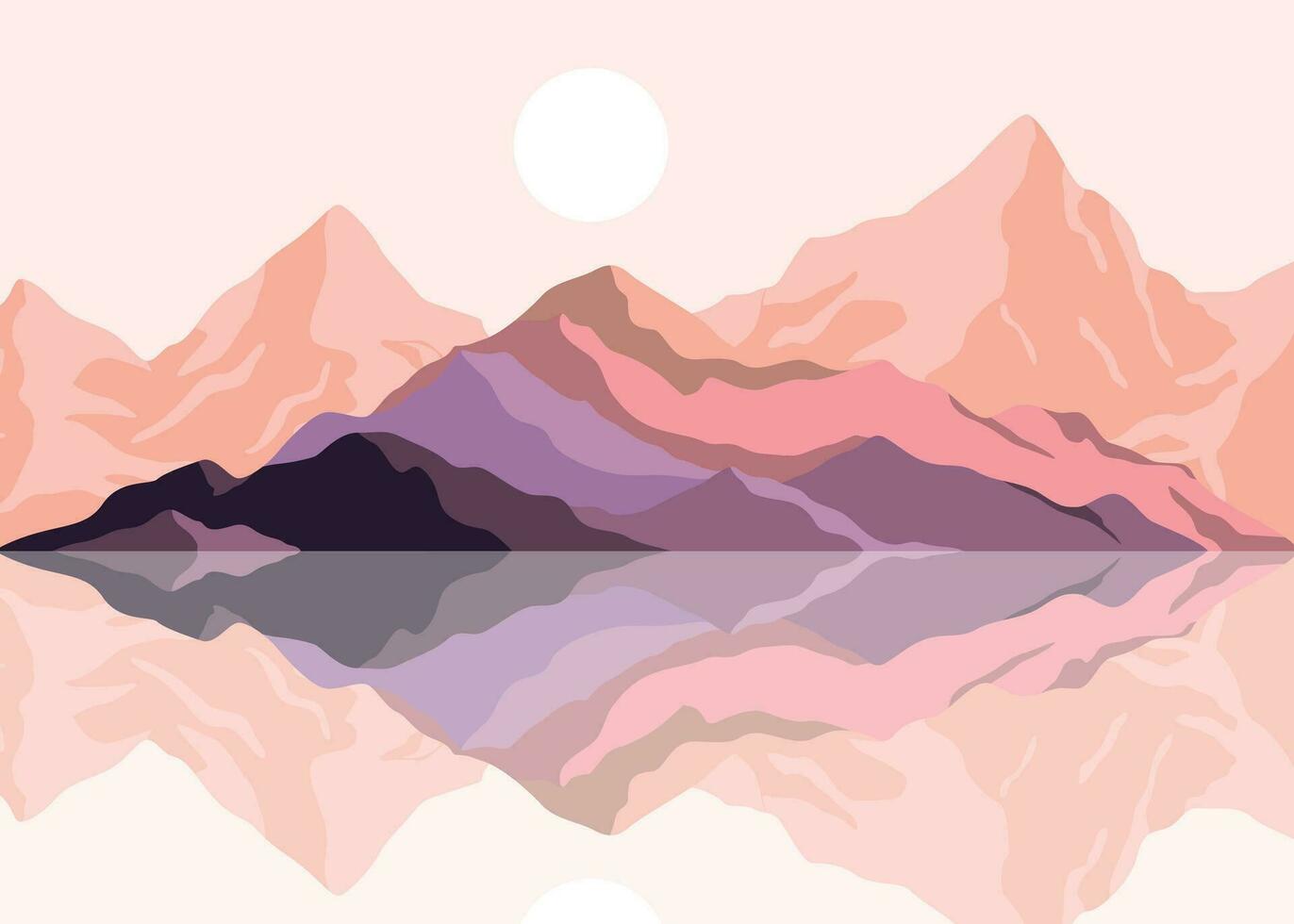 naturaleza paisaje fondo.pared Arte vector. follaje línea Arte dibujo con resumen forma. vector