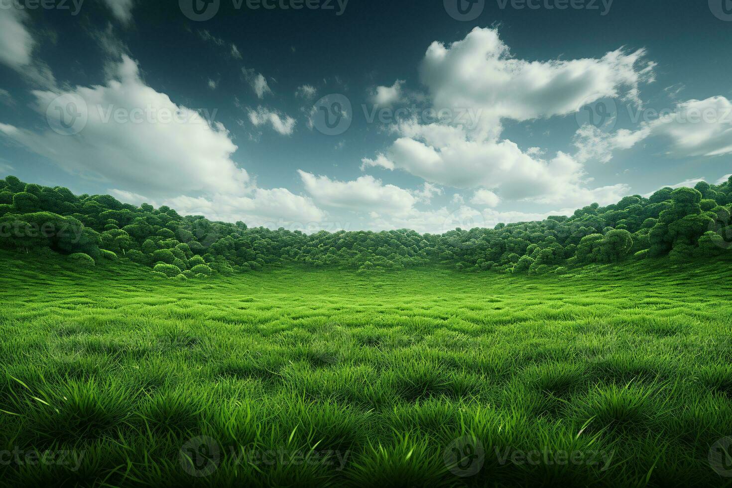 AI generated Lush Green Grass Meadow Background. Generative AI photo