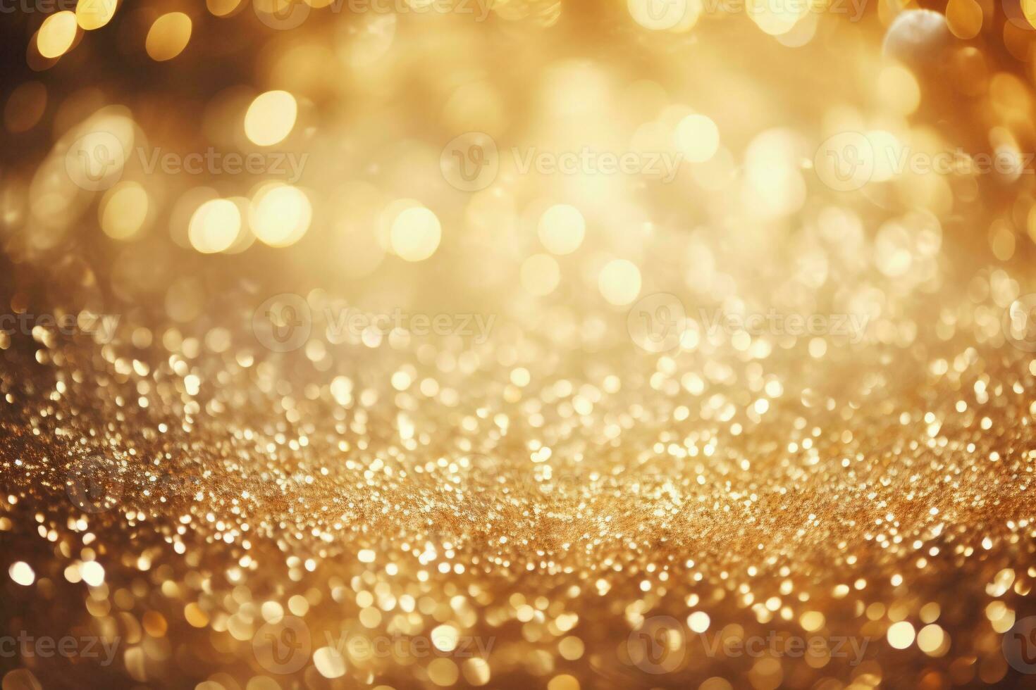 AI generated Abstract Gold Glitter Bokeh Background Defocused. Generative AI photo