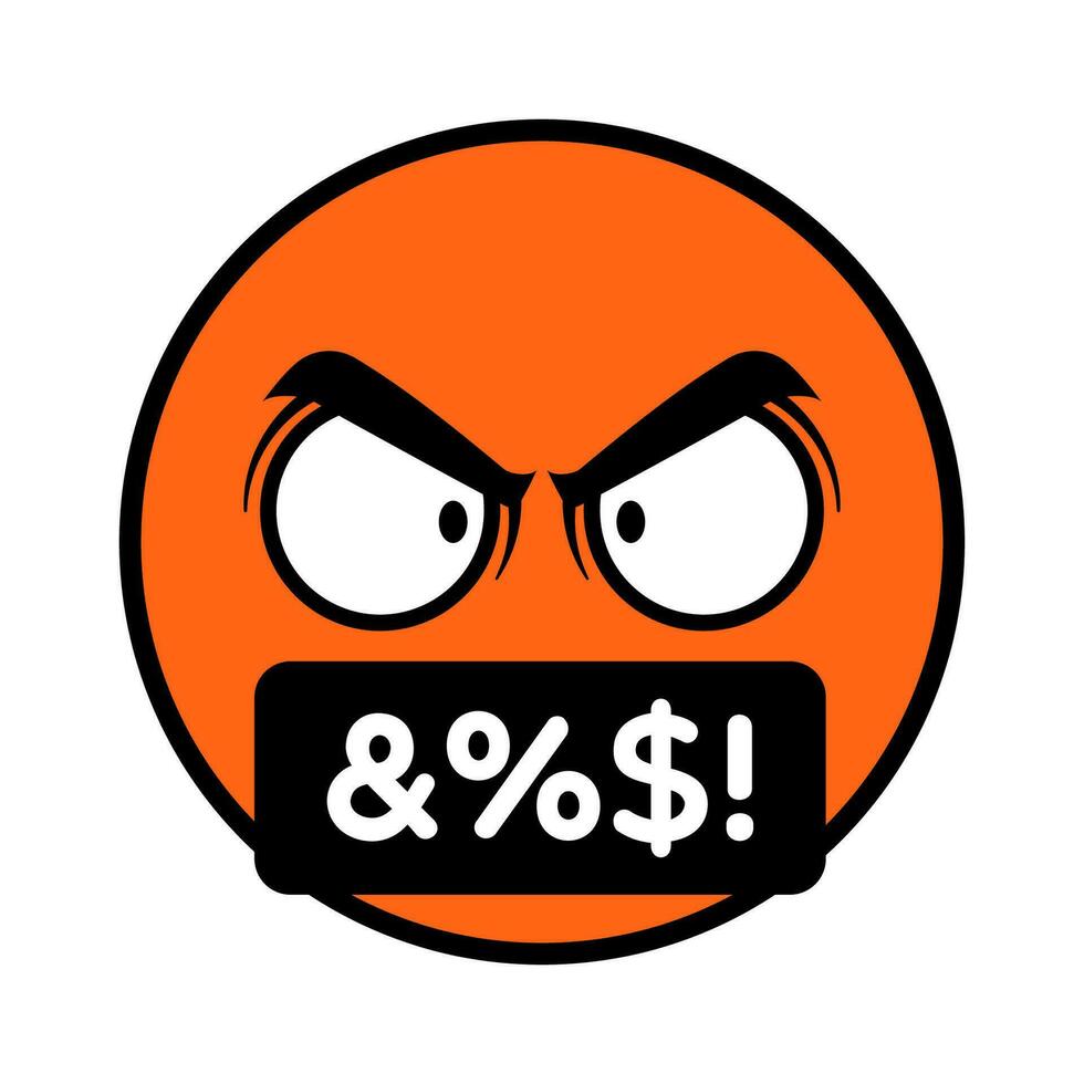 Vector Angry Cursing Emoji Illustration