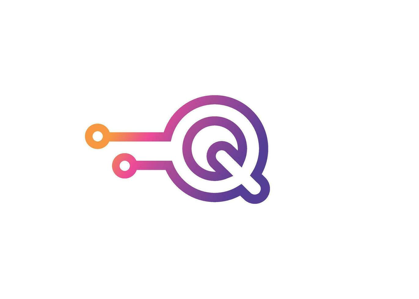 Letter Q Technology vector monogram logo design template. Letter Q molecule, Science and Bio technology Vector logo