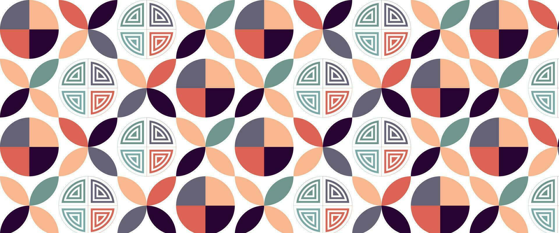 Geometric pattern vector background with Scandinavian abstract color or Swiss geometry prints of rectangles, squares and circles shape design