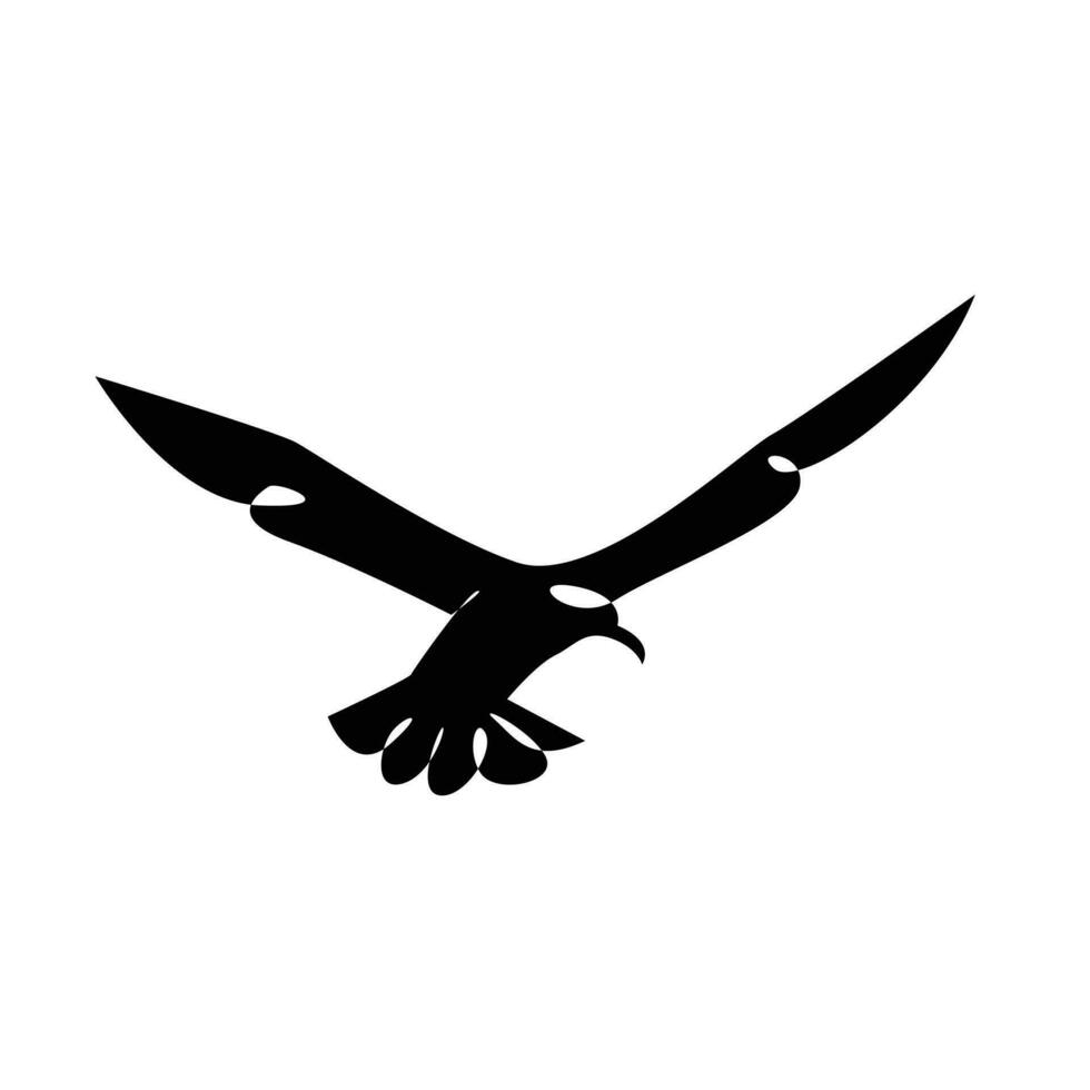 Gaviota silueta negro blanco logo icono diseño vector