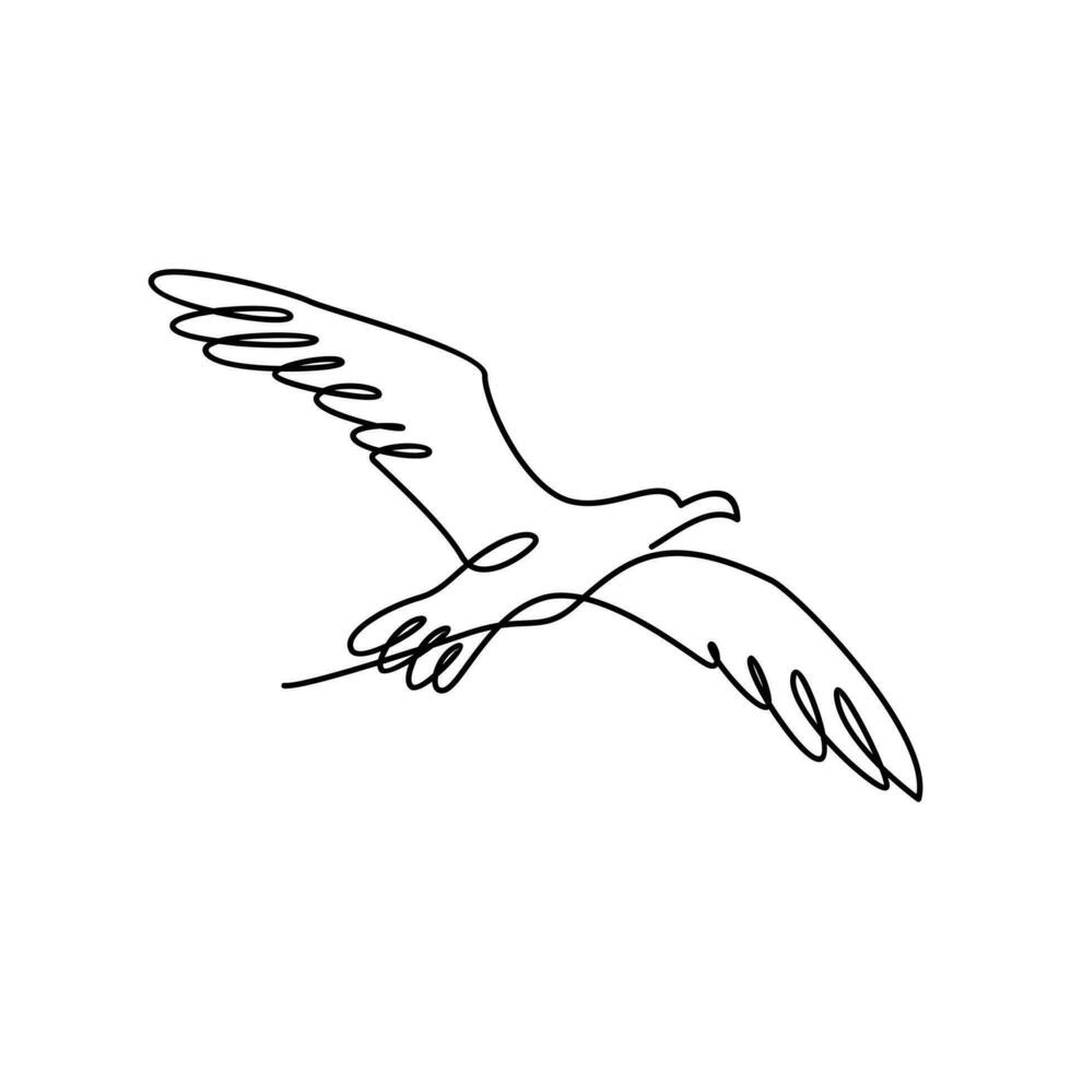 Seagull single line icon design illustration vector