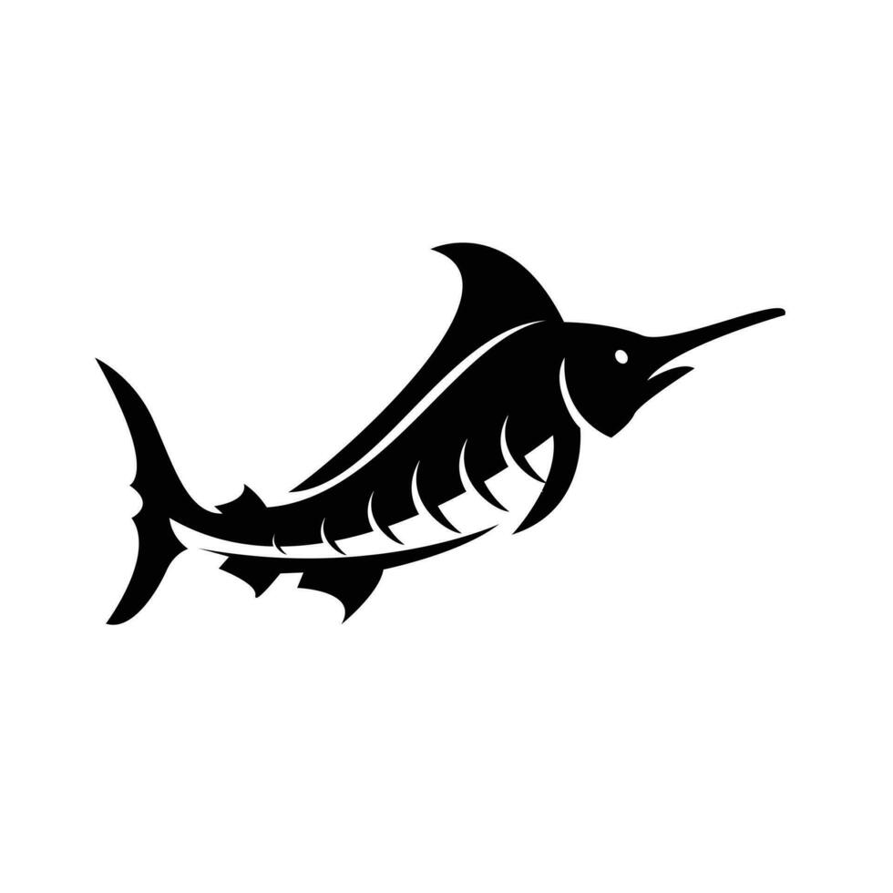 aguja pescado silueta logo icono diseño vector