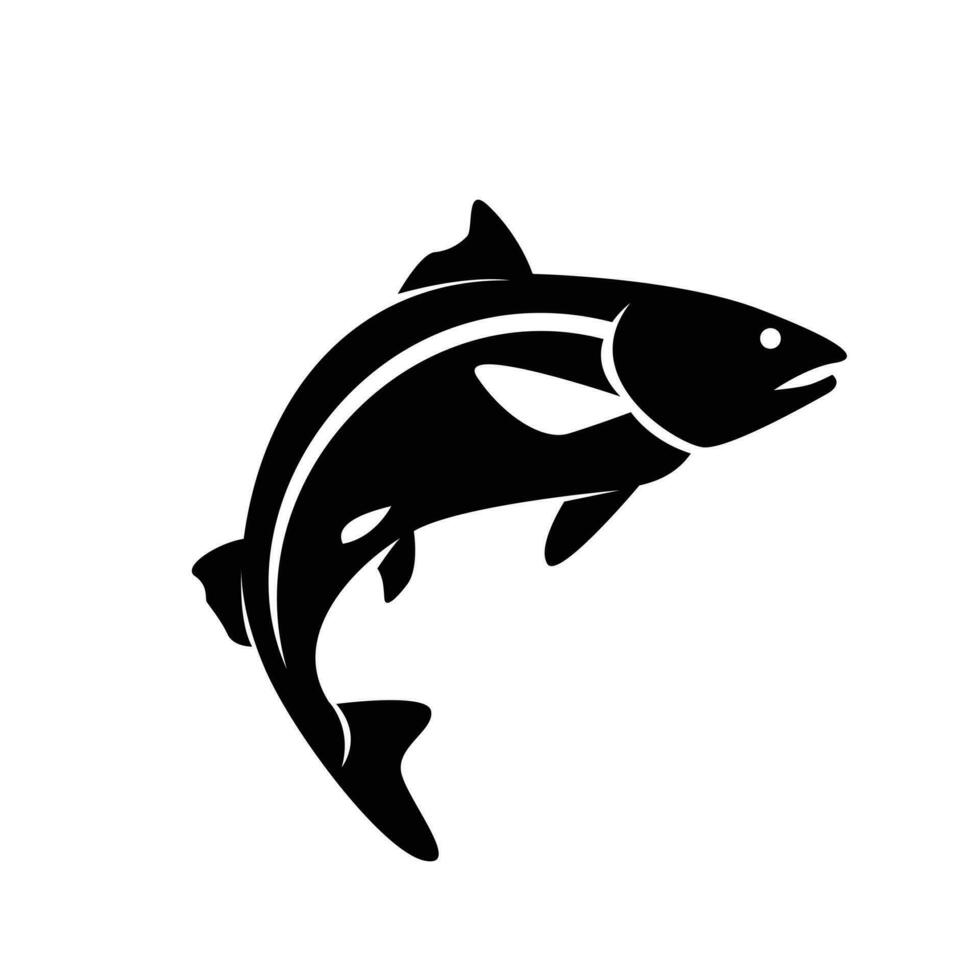 Salmon fish silhouette logo icon design illustration vector