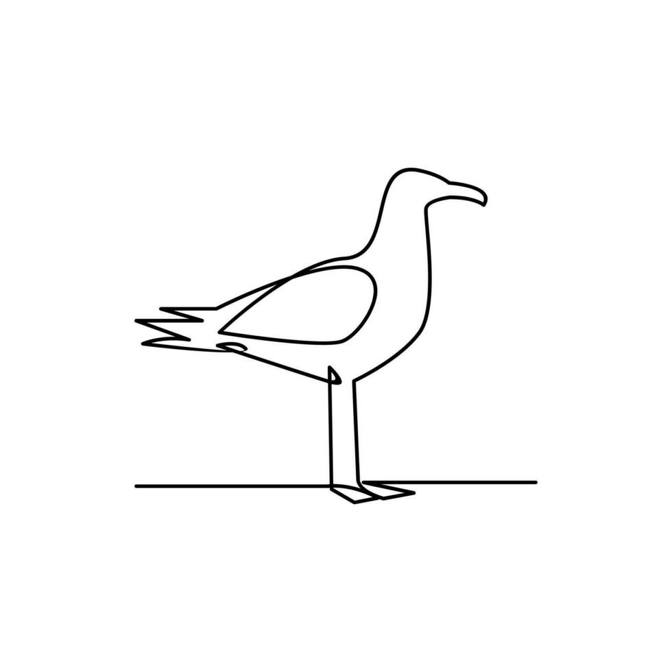 Seagull single line icon design illustration vector