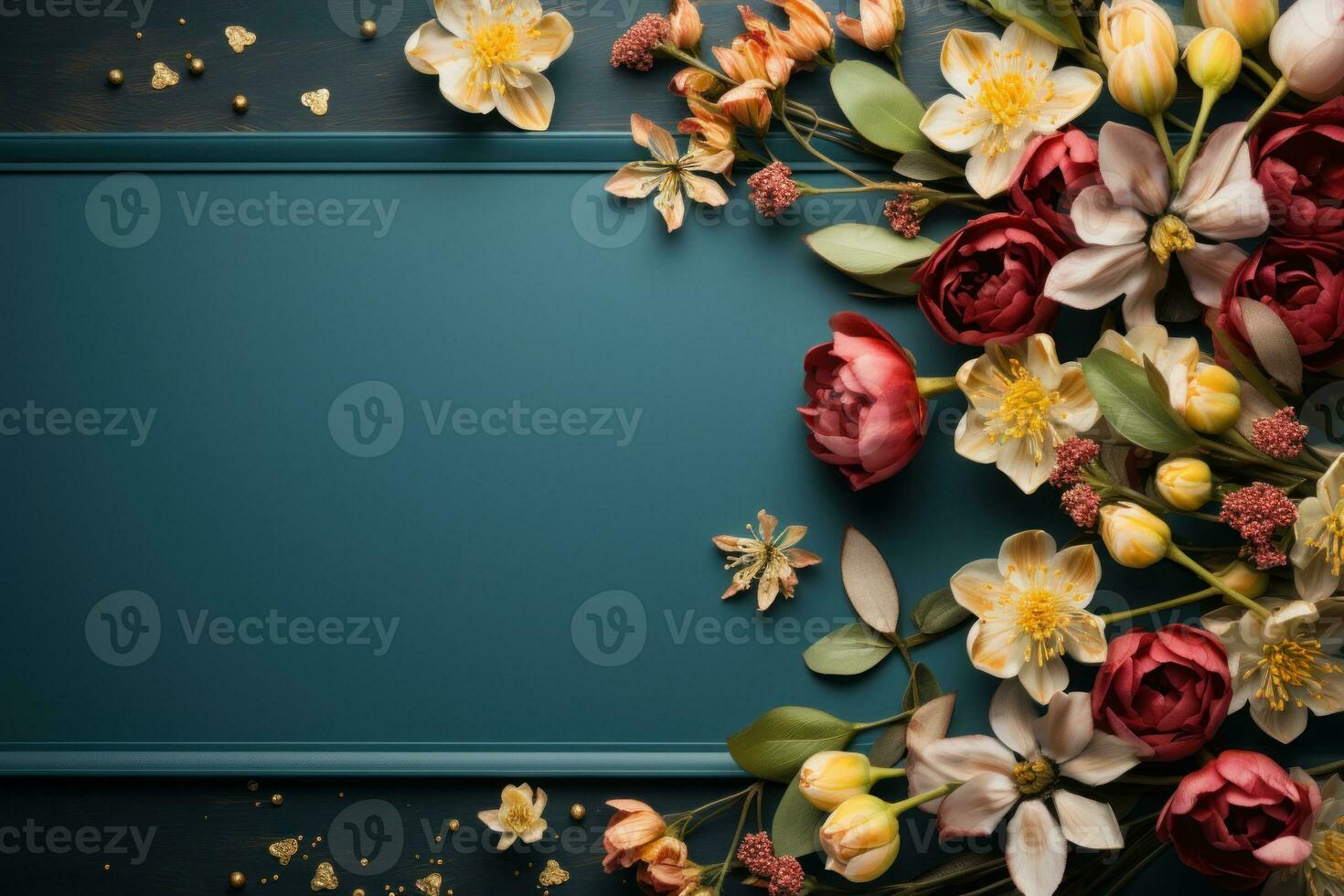 AI generated A cheerful chalkboard blossoming with teacher day wishes, educational photo