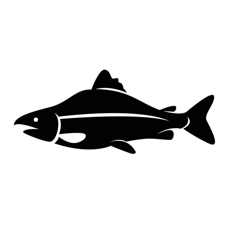 salmón pescado silueta logo icono diseño ilustración vector