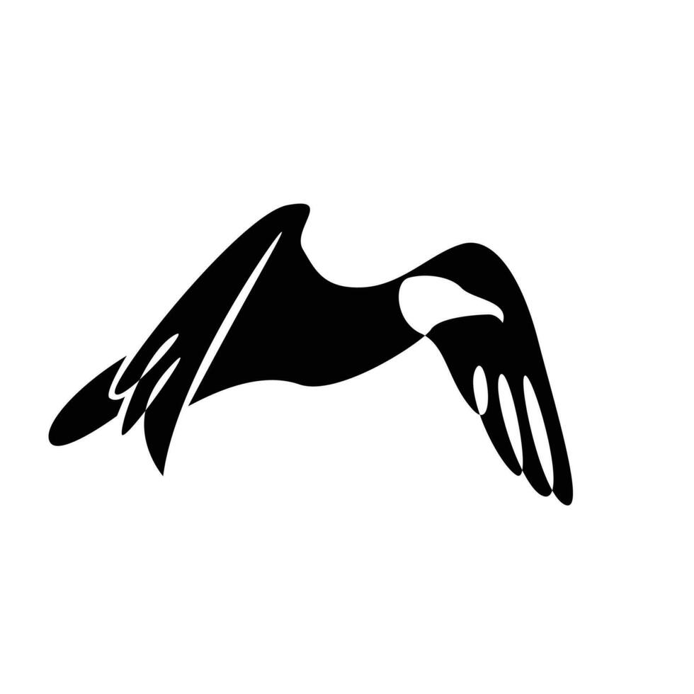 Gaviota silueta negro blanco logo icono diseño vector
