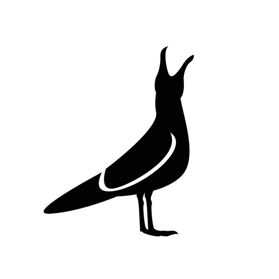 Seagull silhouette black white logo icon design vector