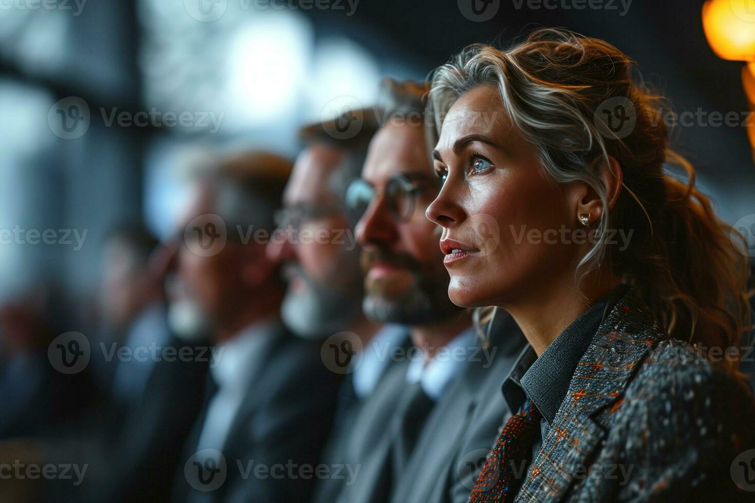 AI generated Business heads in a cohesive meeting, business meeting image photo