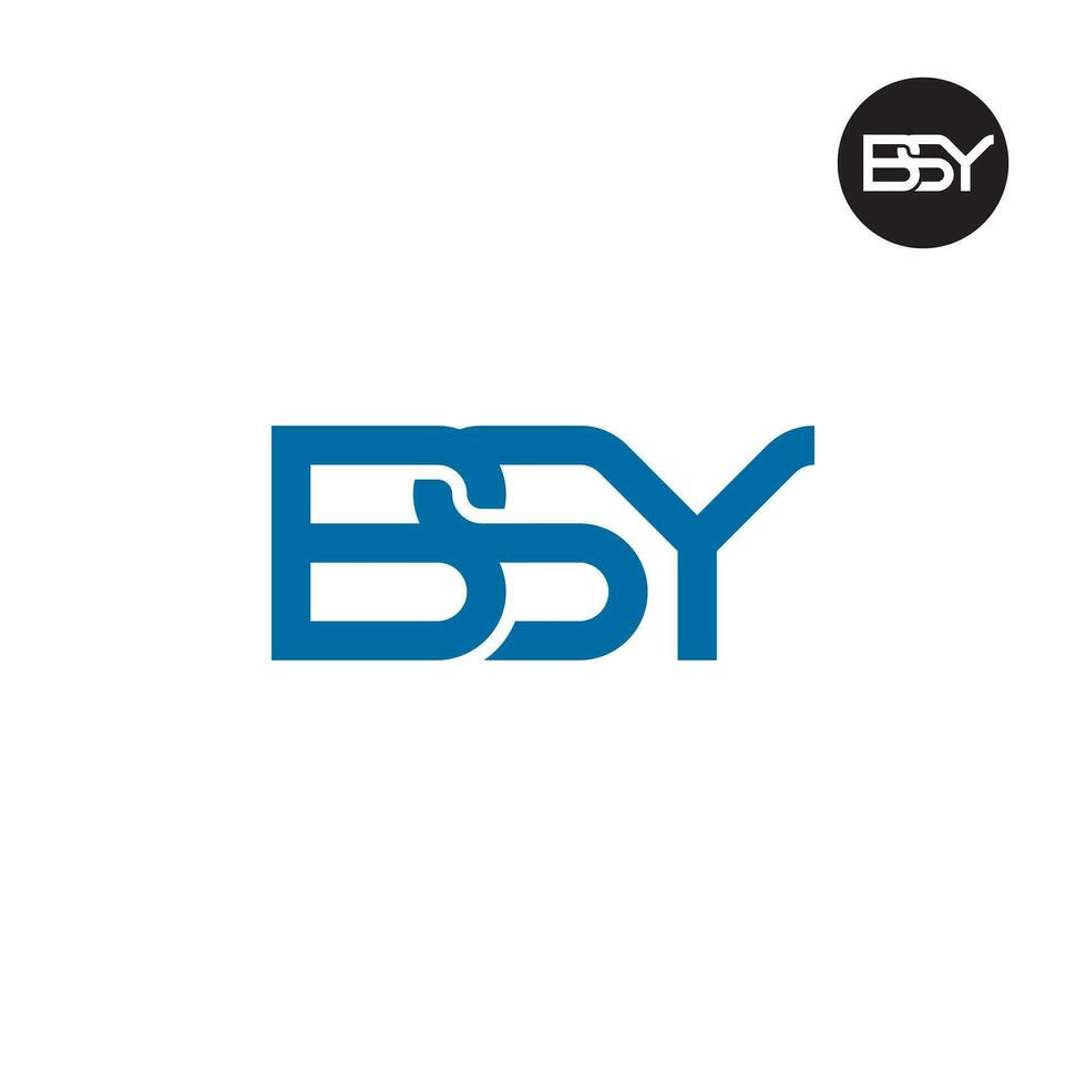 letra bsy monograma logo diseño vector