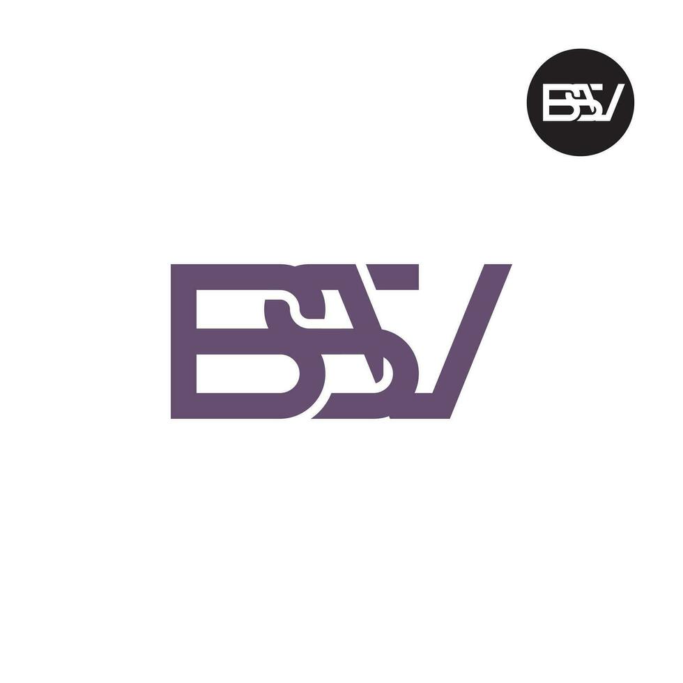 letra bsv monograma logo diseño vector