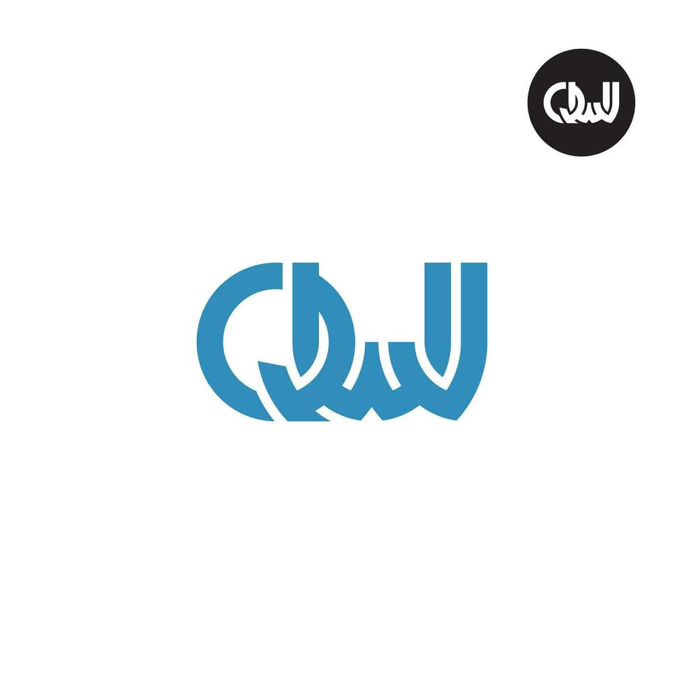 Letter QWJ Monogram Logo Design vector