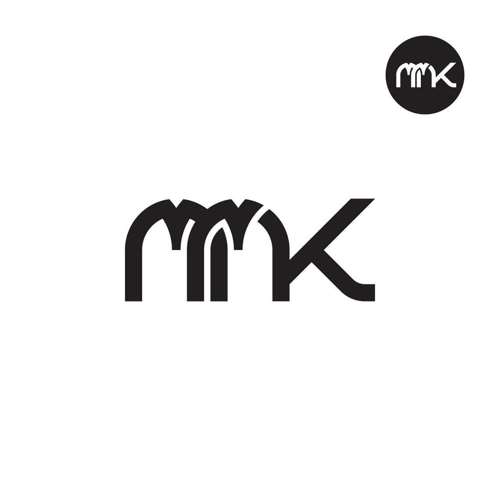 letra mmk monograma logo diseño vector