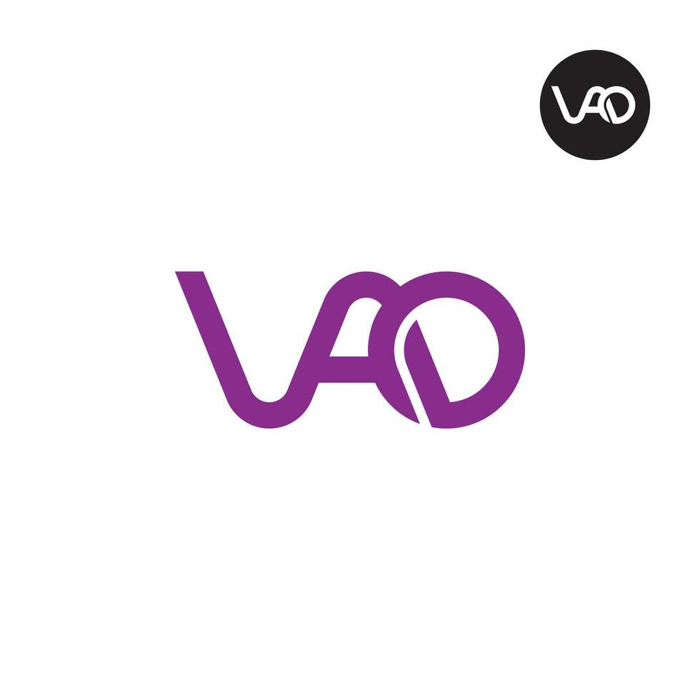 letra vao monograma logo diseño vector