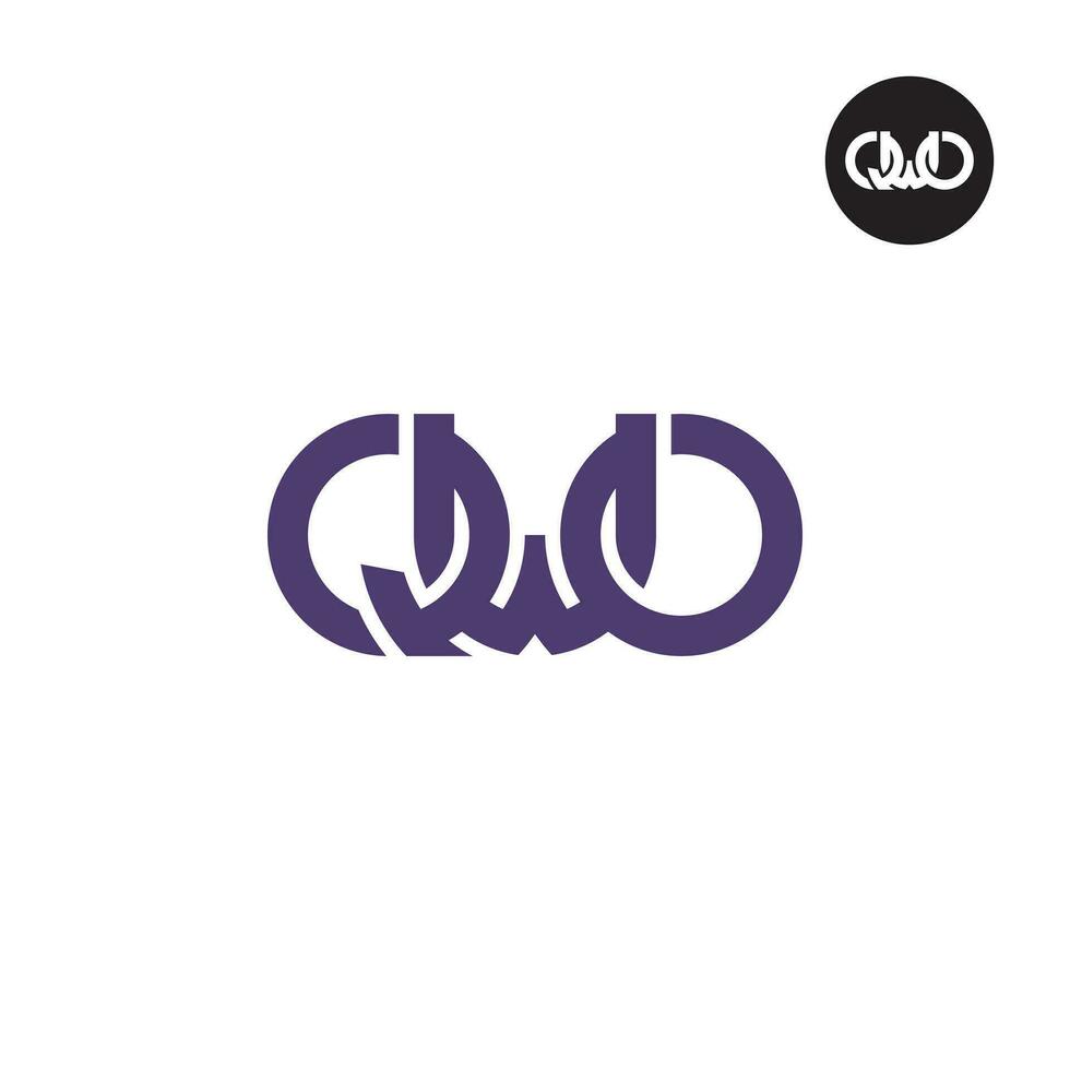 Letter QWO Monogram Logo Design vector