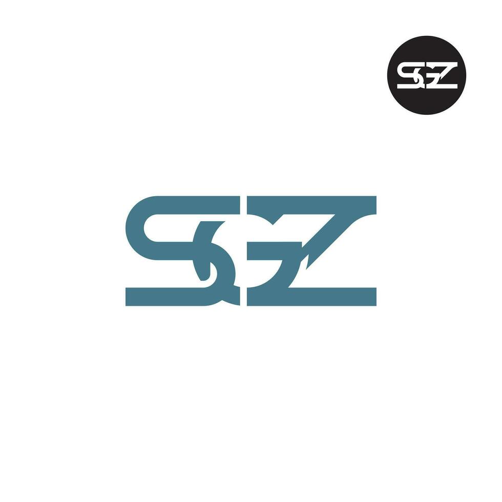 letra sgz monograma logo diseño vector