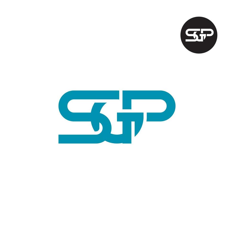 letra sgp monograma logo diseño vector