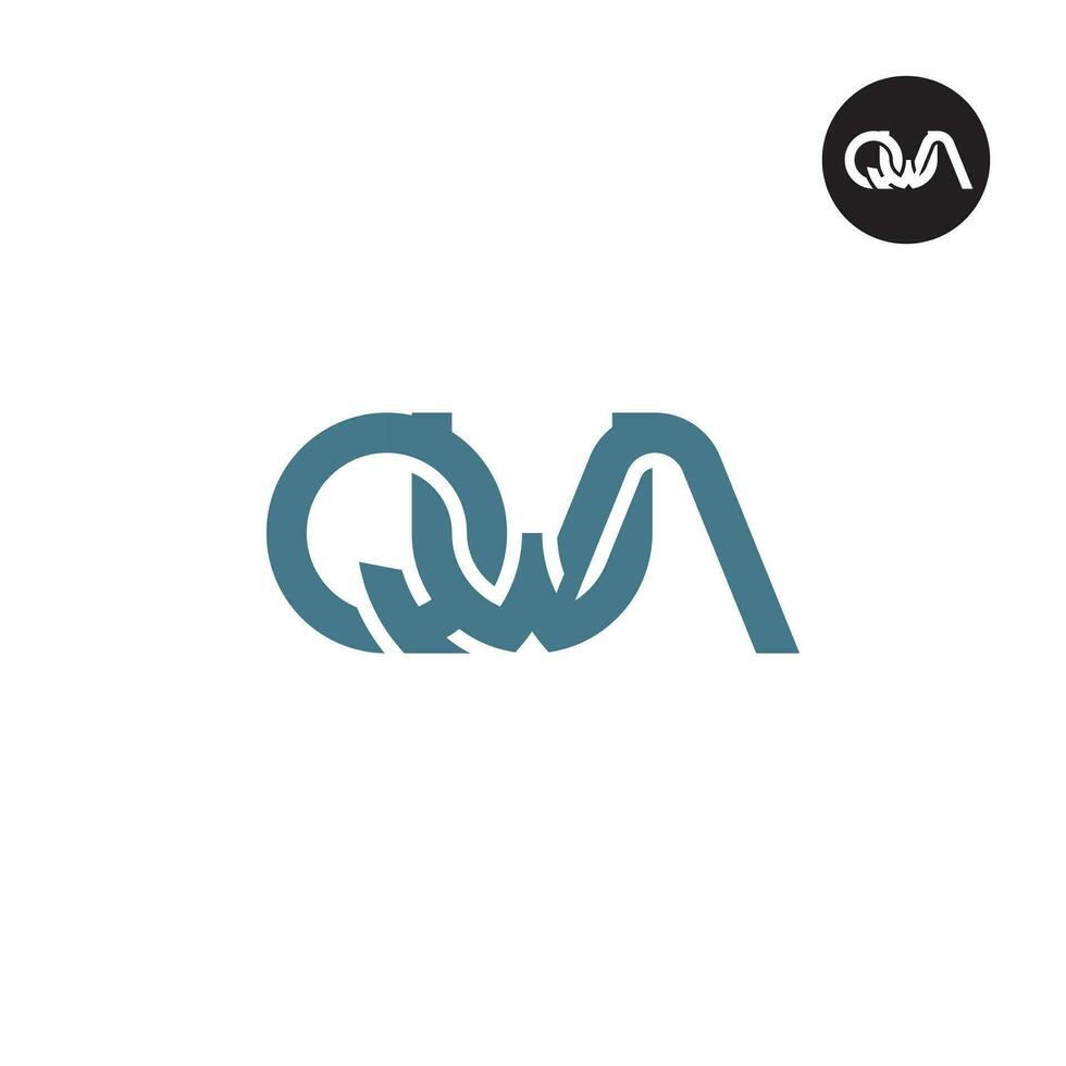Letter QWA Monogram Logo Design vector