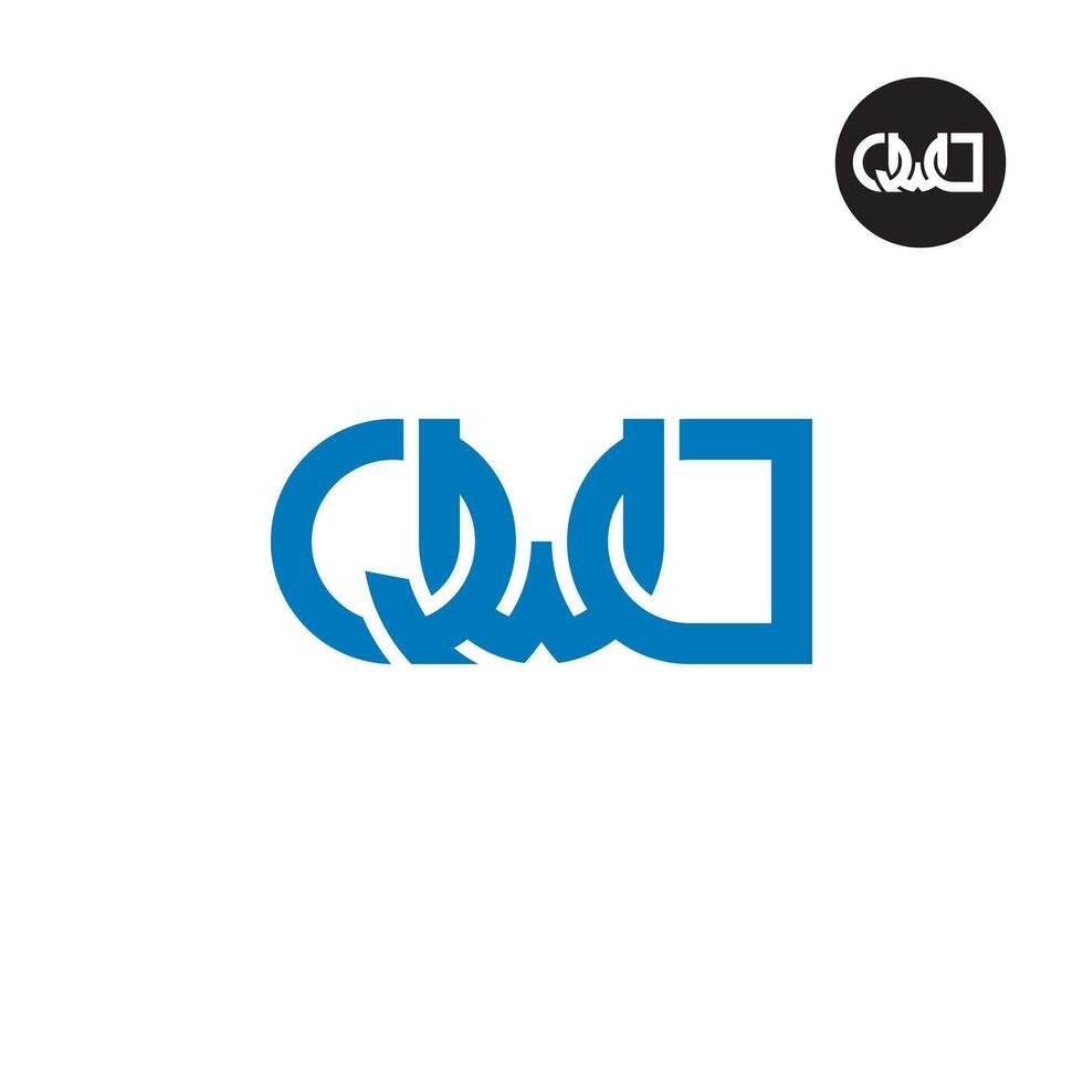 Letter QWD Monogram Logo Design vector