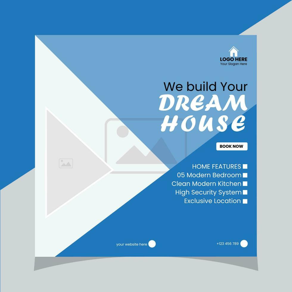 Housing Agency Media Post Template Design vector