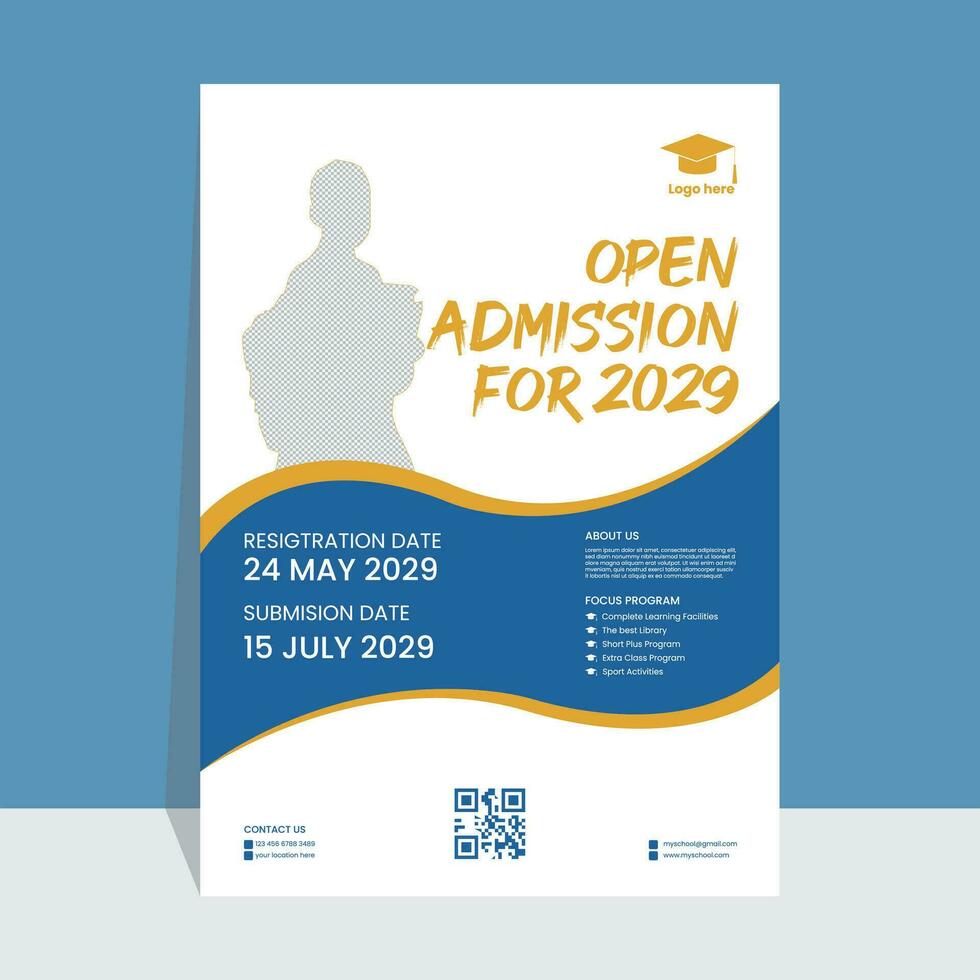 School Admission Flyer Template Design vector