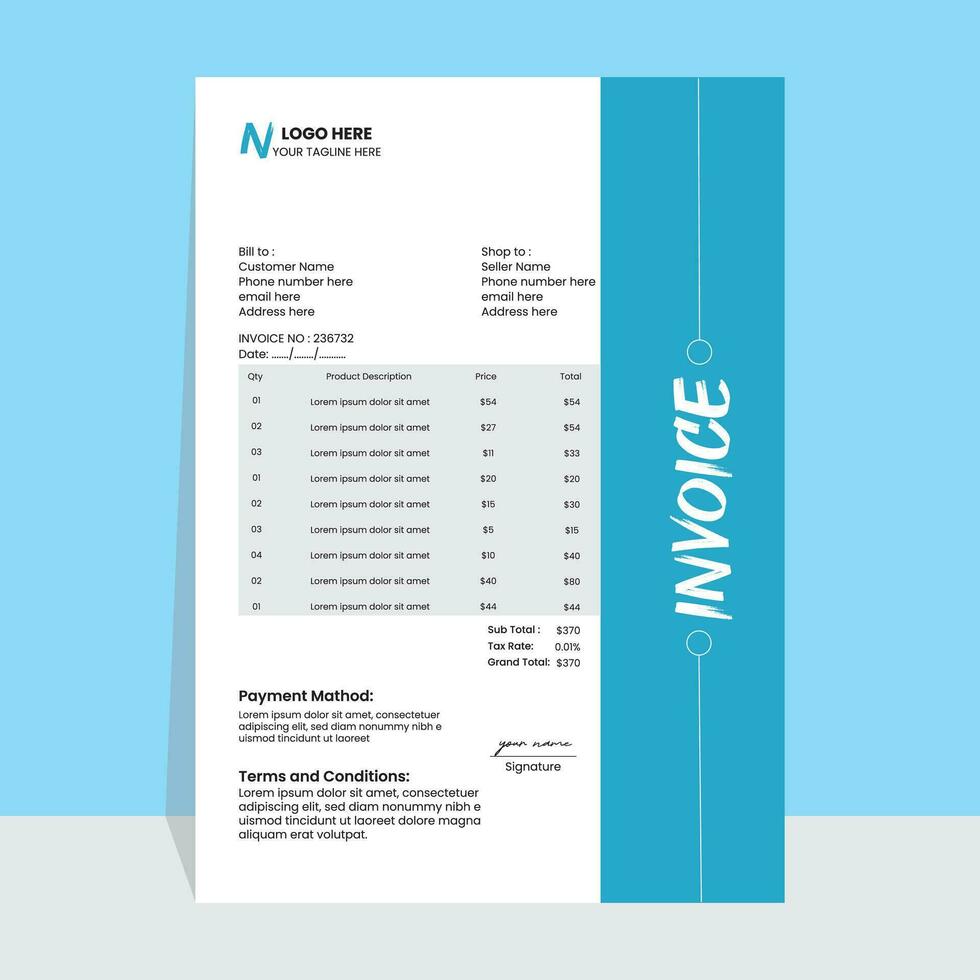 Invoice Template Design vector