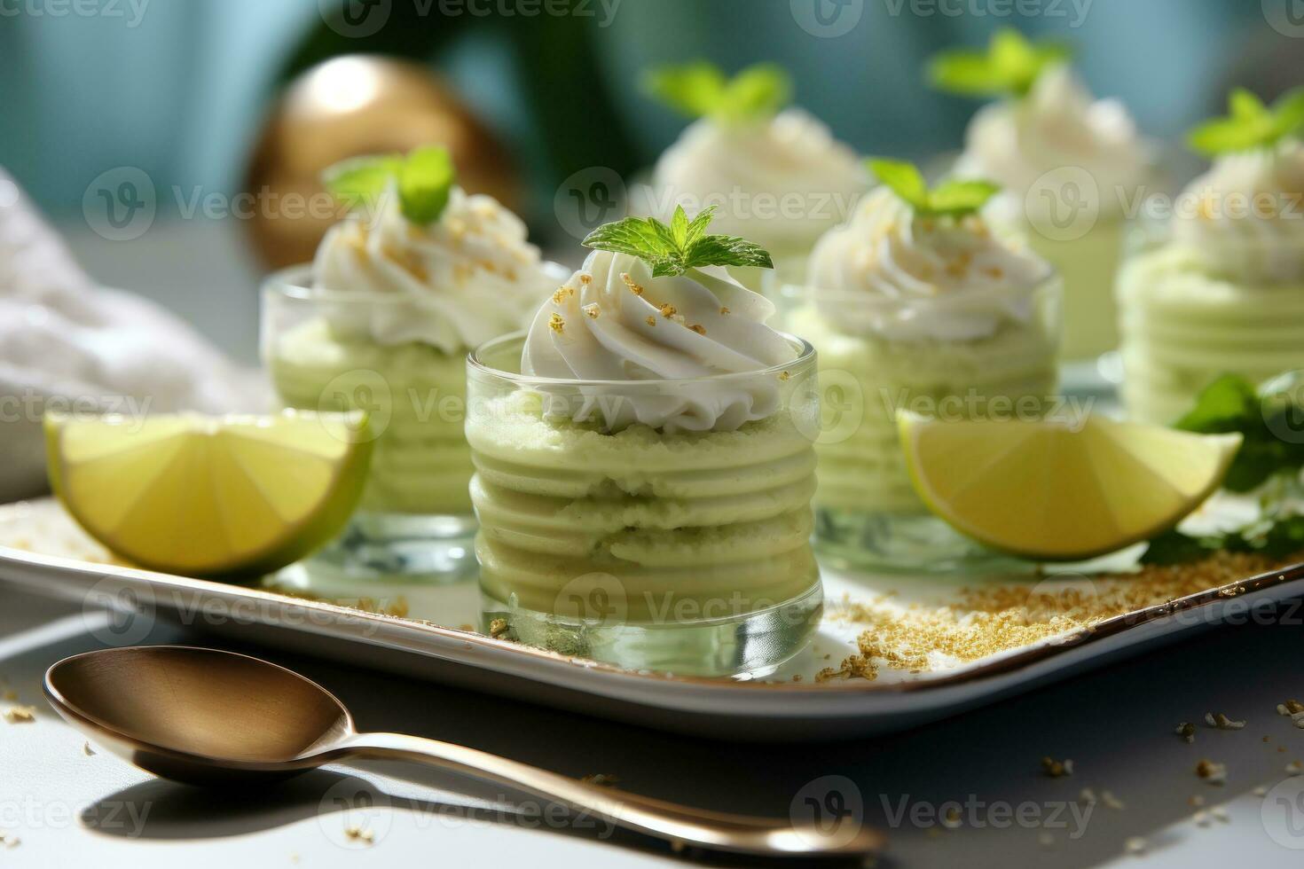 AI generated Clean and elegant a white themed culinary presentation on a plate, eid and ramadan images photo