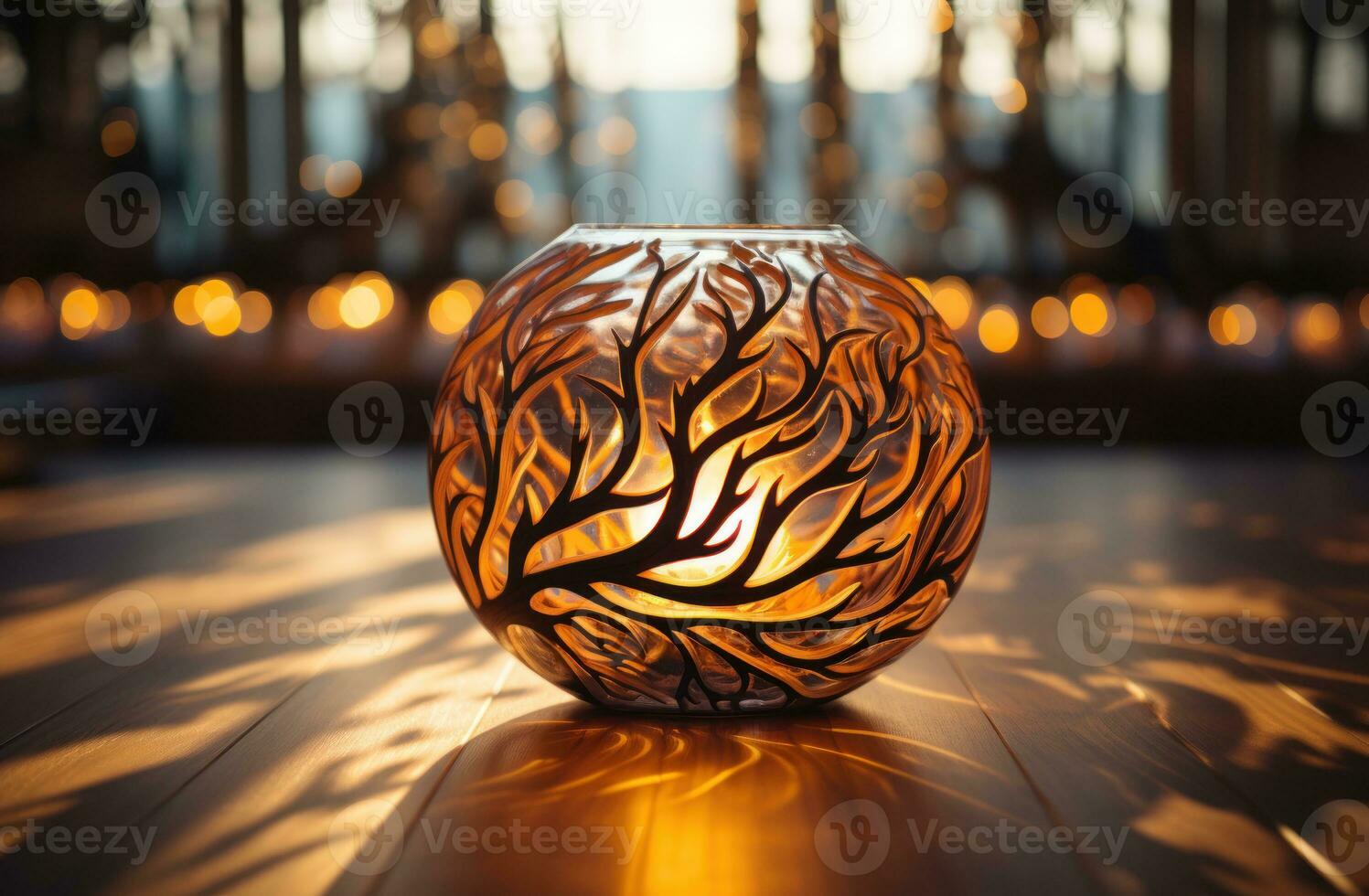 AI generated Shadows and reflections on wood, eid and ramadan images photo