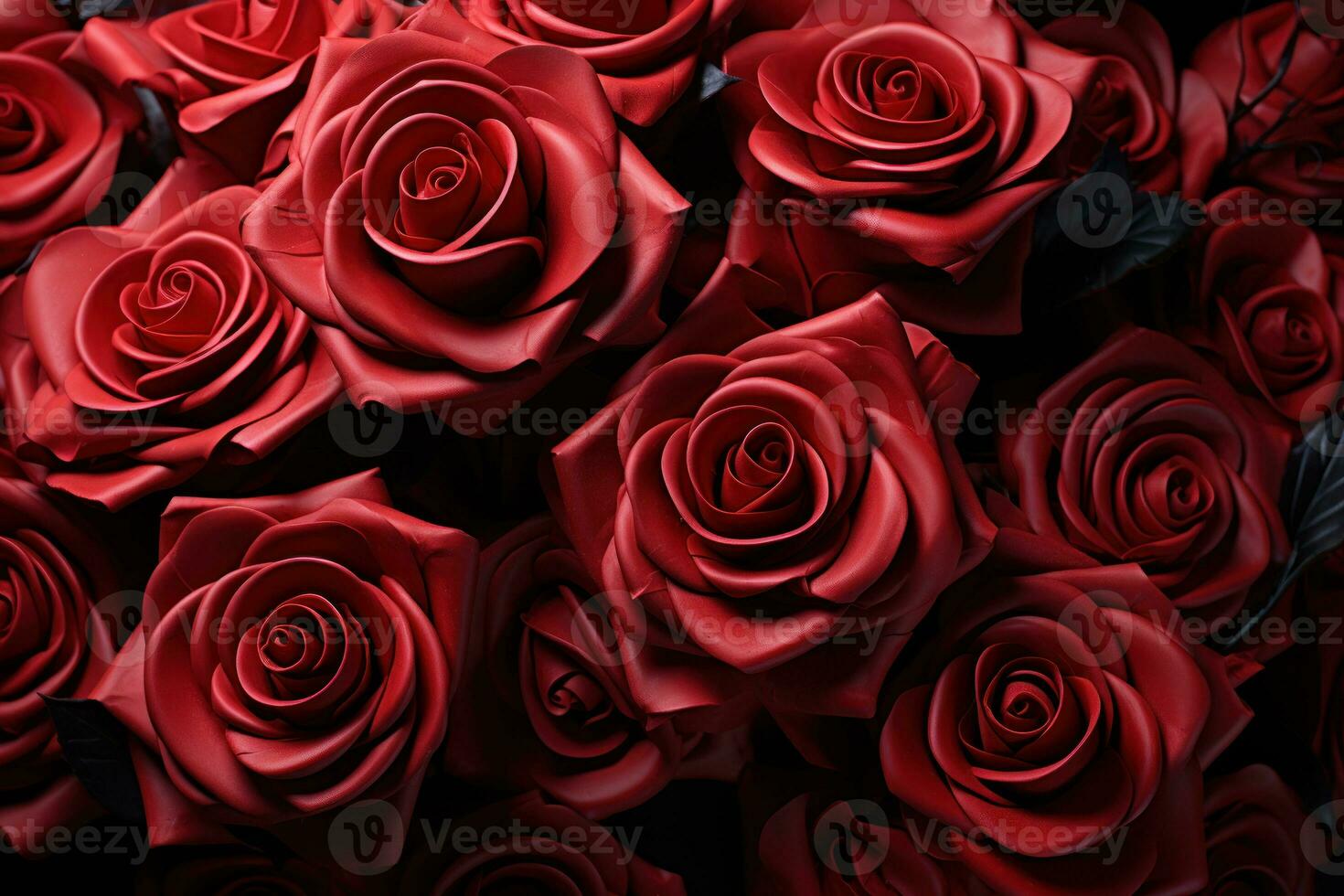 AI generated Red roses in a complex formation symbolizing the depth of love and devotion, valentine, dating and love proposal image photo