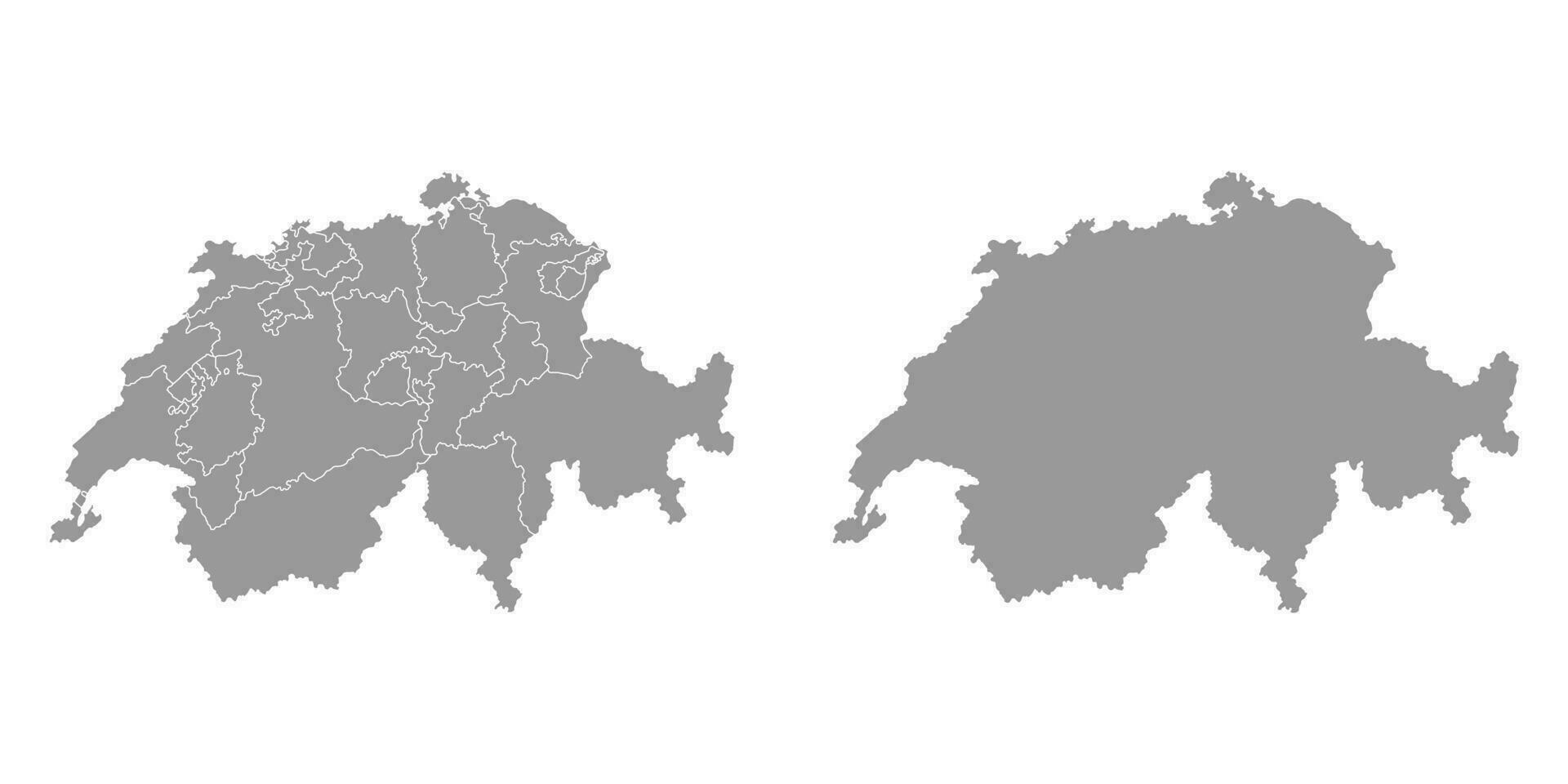 mapa de suiza con cantones. ilustración vectorial vector