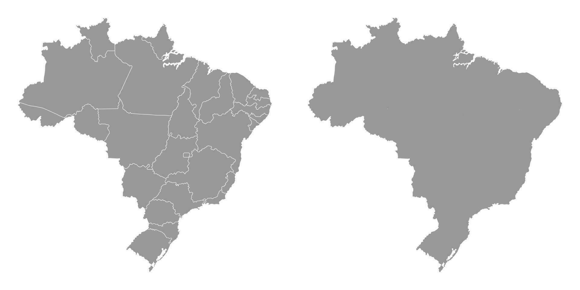 Brazil grey map with states. Vector Illustration.