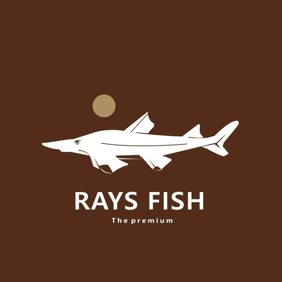 animal rays fish natural logo vector icon silhouette retro hipster