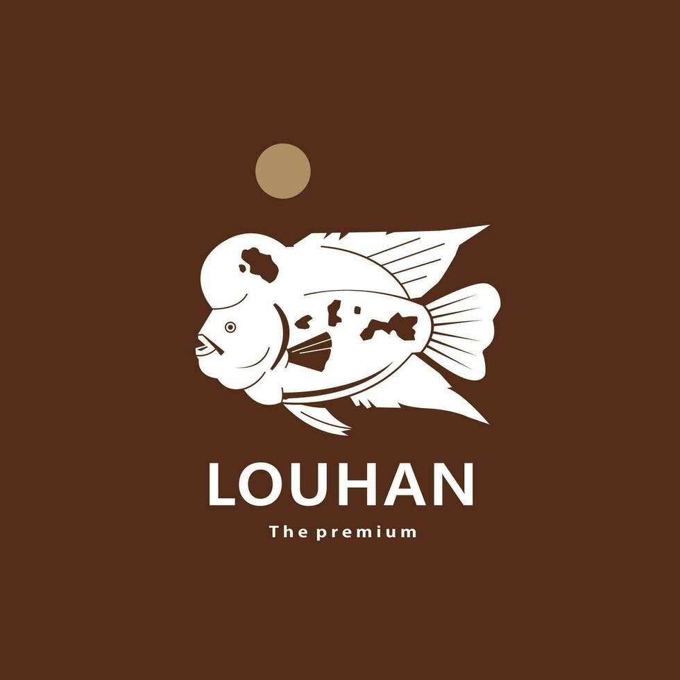 animal louhan natural logo vector icono silueta retro hipster