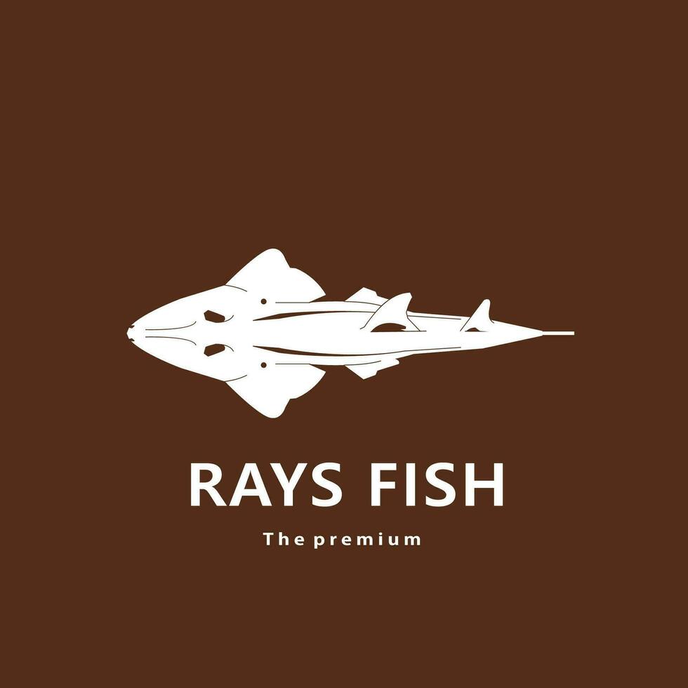 animal rayos pescado natural logo vector icono silueta retro hipster