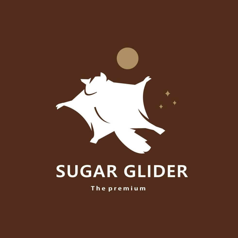 animal sugar glider natural logo vector icon silhouette retro hipster