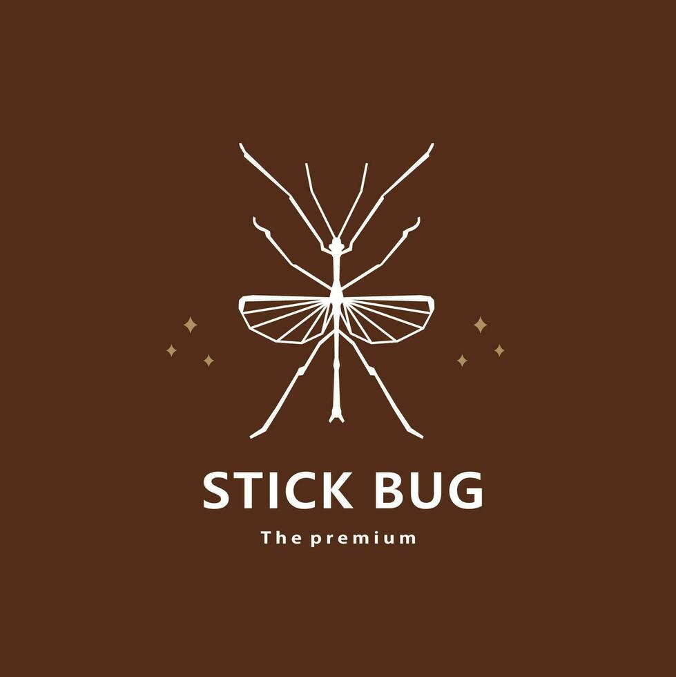 animal stick bug natural logo vector icon silhouette retro hipster