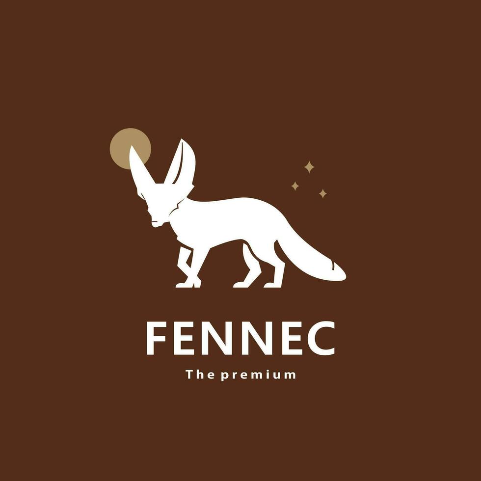 animal fennec natural logo vector icon silhouette retro hipster
