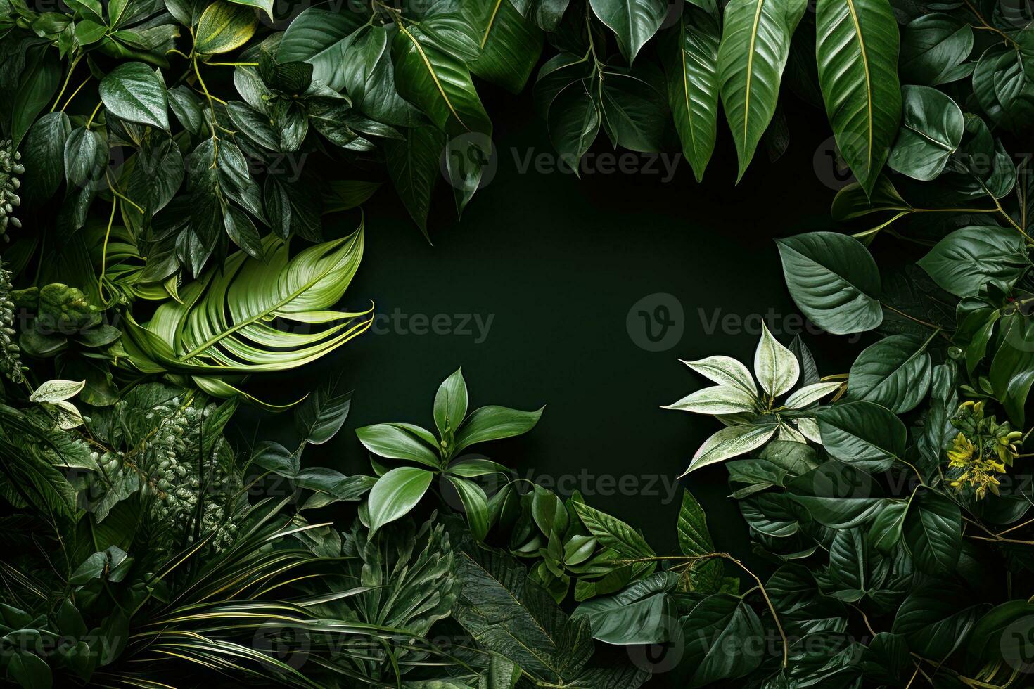 AI generated The delicate balance of nature revealed through intertwining green leaves, earth friendly images photo