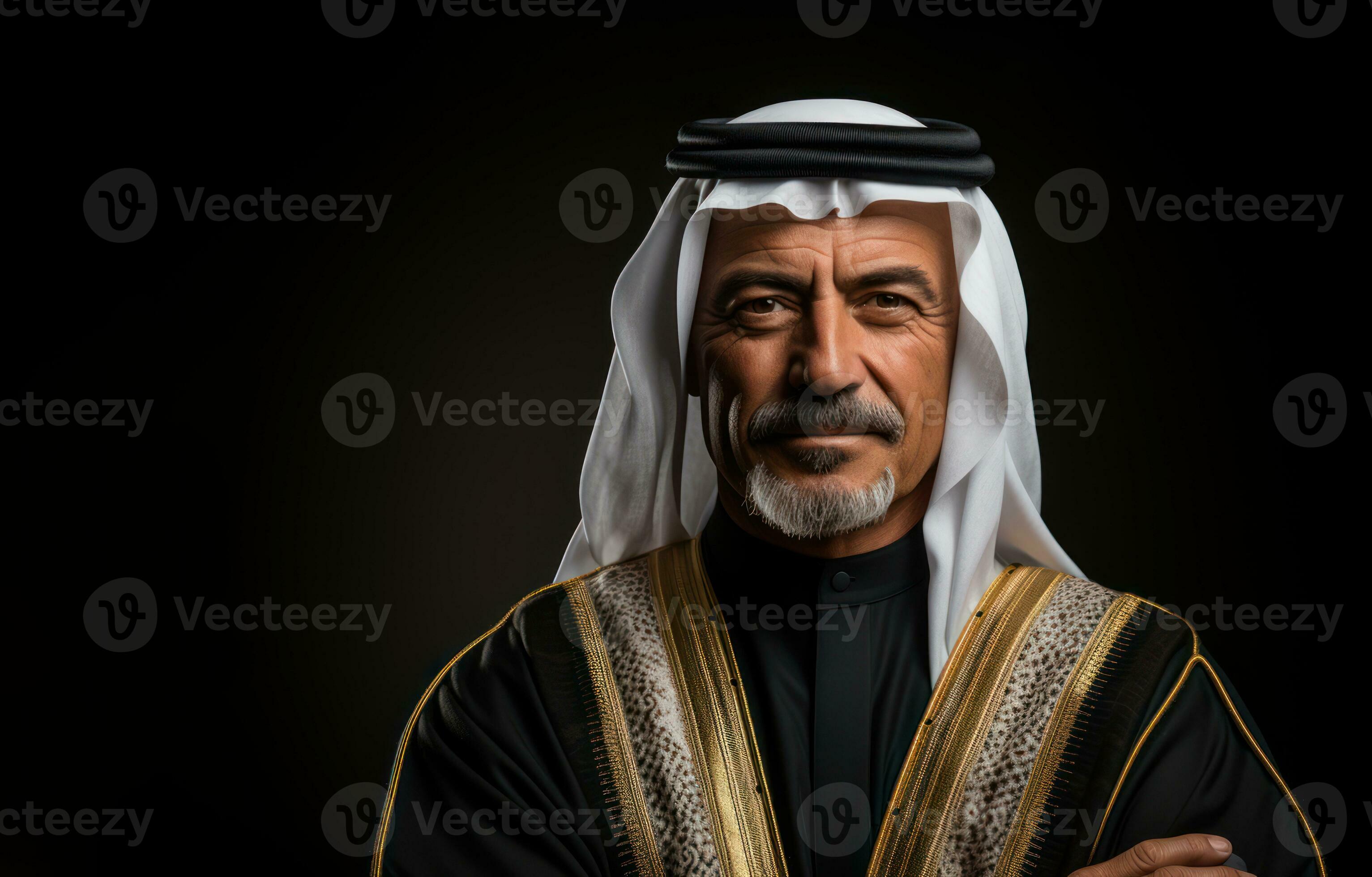 AI generated Photo of a religious man in contemplative pose with folded