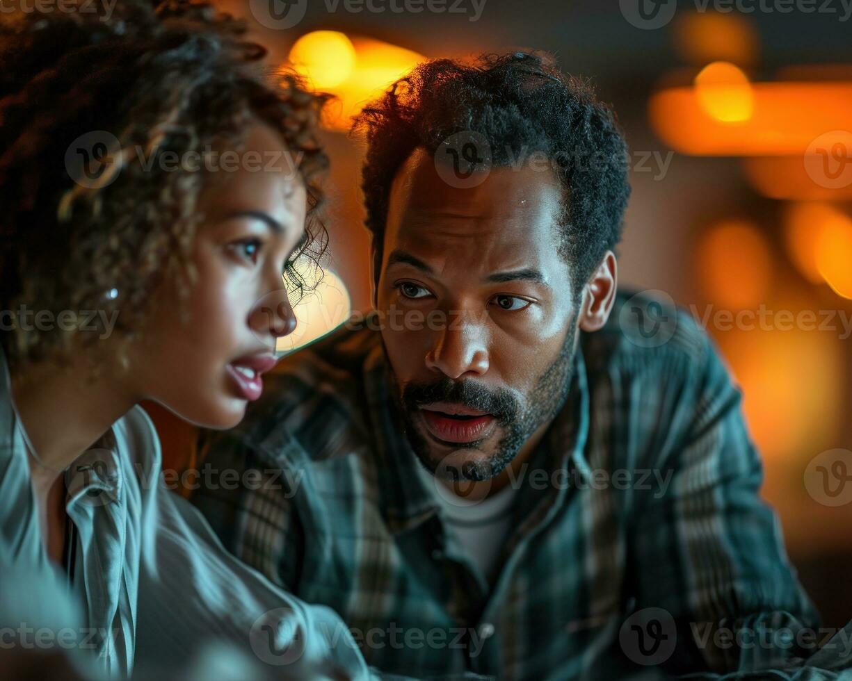 AI generated Colleagues having a heated debate over computer decisions, business meeting image photo