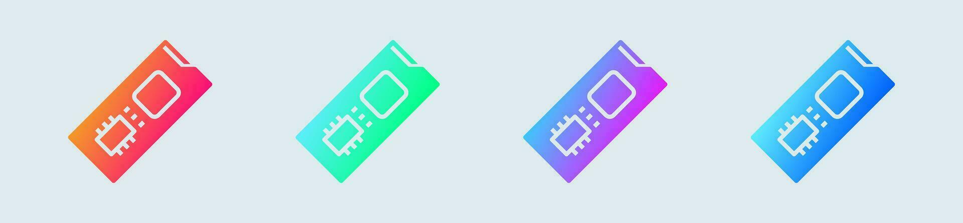 Ssd solid icon in gradient colors. Drive signs vector illustration.