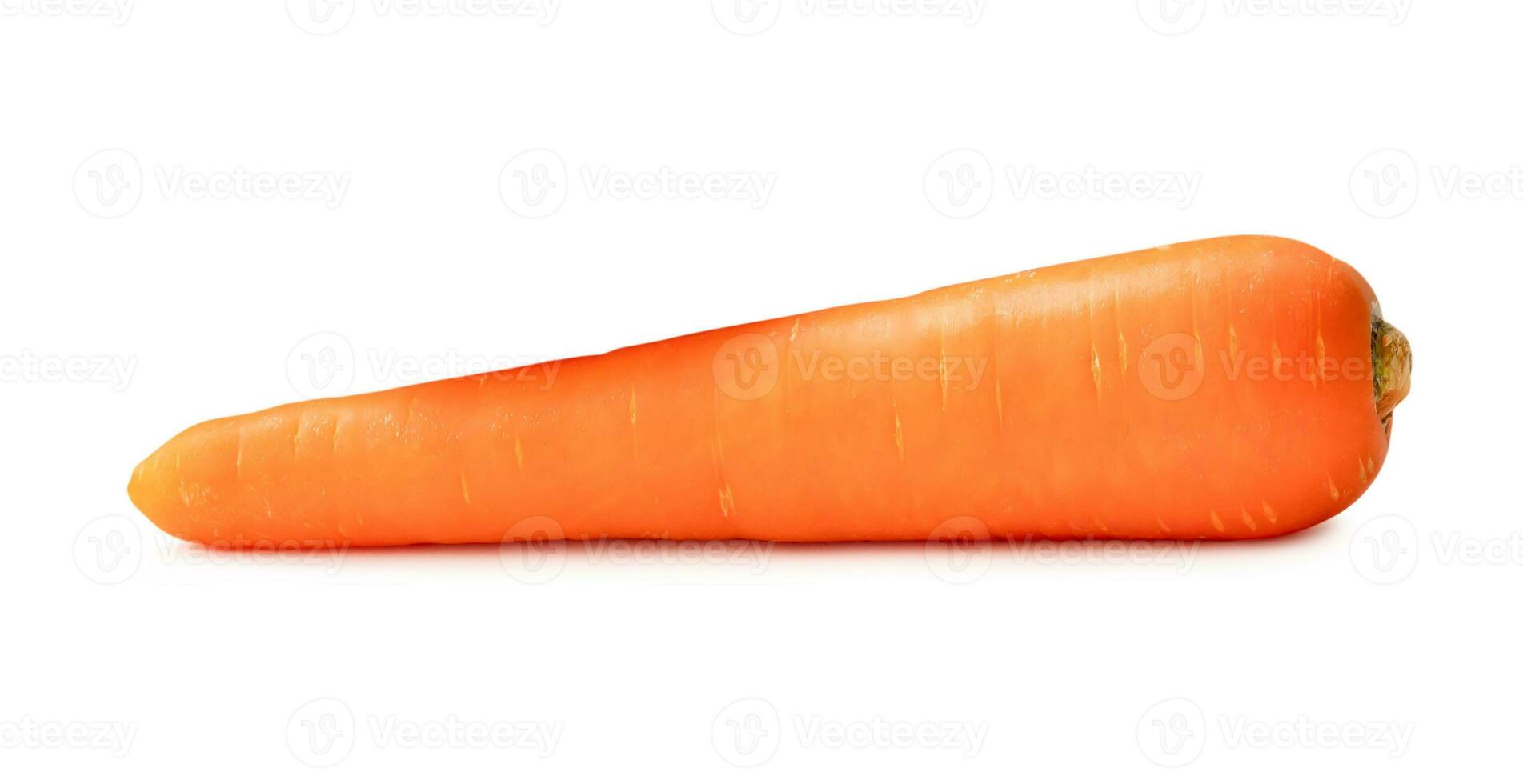 Front side view of beautiful orange carrot isolated on white background with clipping path photo