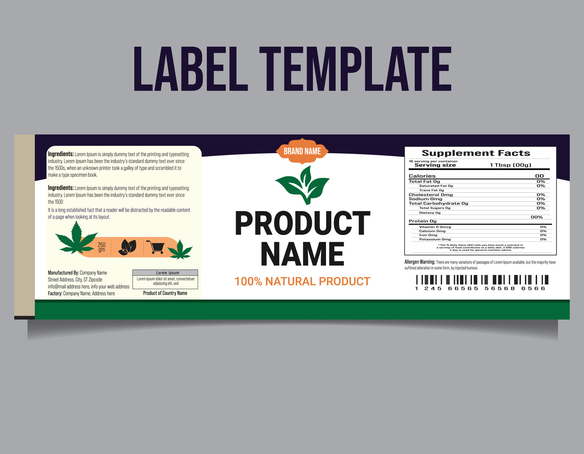 Free Vector Natural Organic Product Packaging Label template 36178913