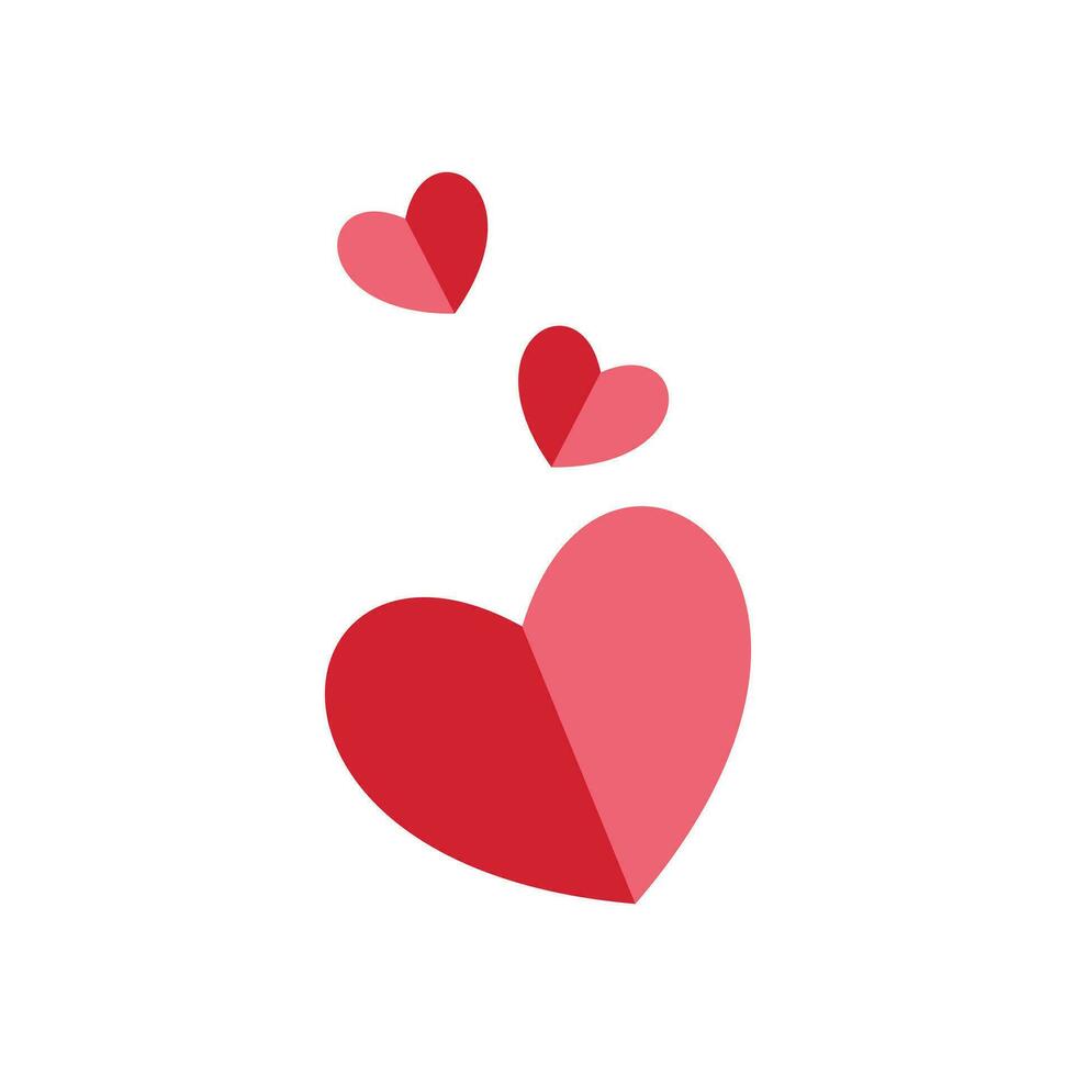 Valentine's day vector illustration. Red hearts on white background. Valentines day vector illustration design element