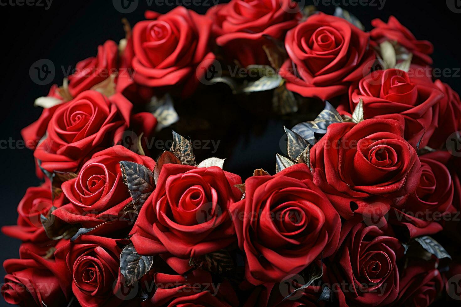 AI generated Red roses arranged in an infinity symbol, valentine, dating and love proposal image photo