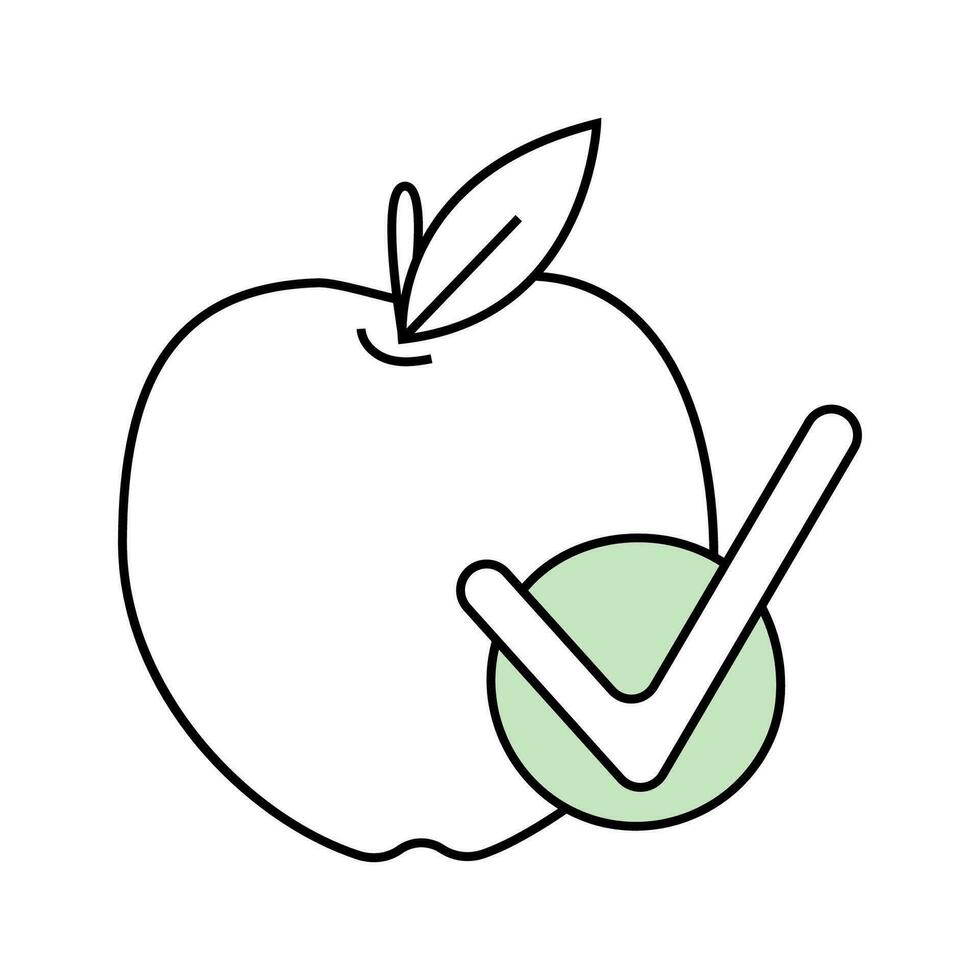 Eco-friendly apple vector icon.